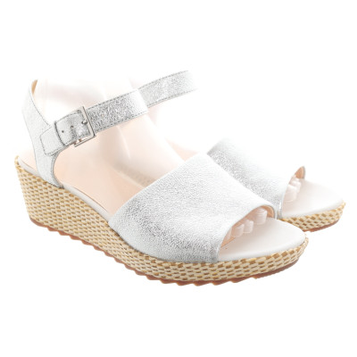 Clarks Sandals Leather in Silvery