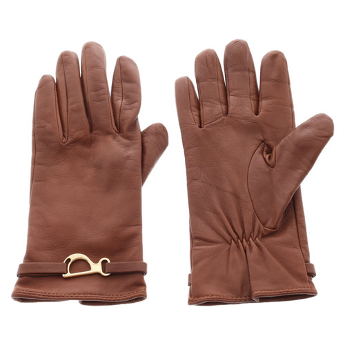 RALPH LAUREN Damen Handschuhe aus Leder in Braun