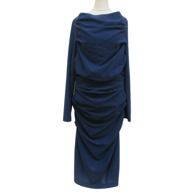 Talbot Runhof Kleid aus Wolle in Blau
