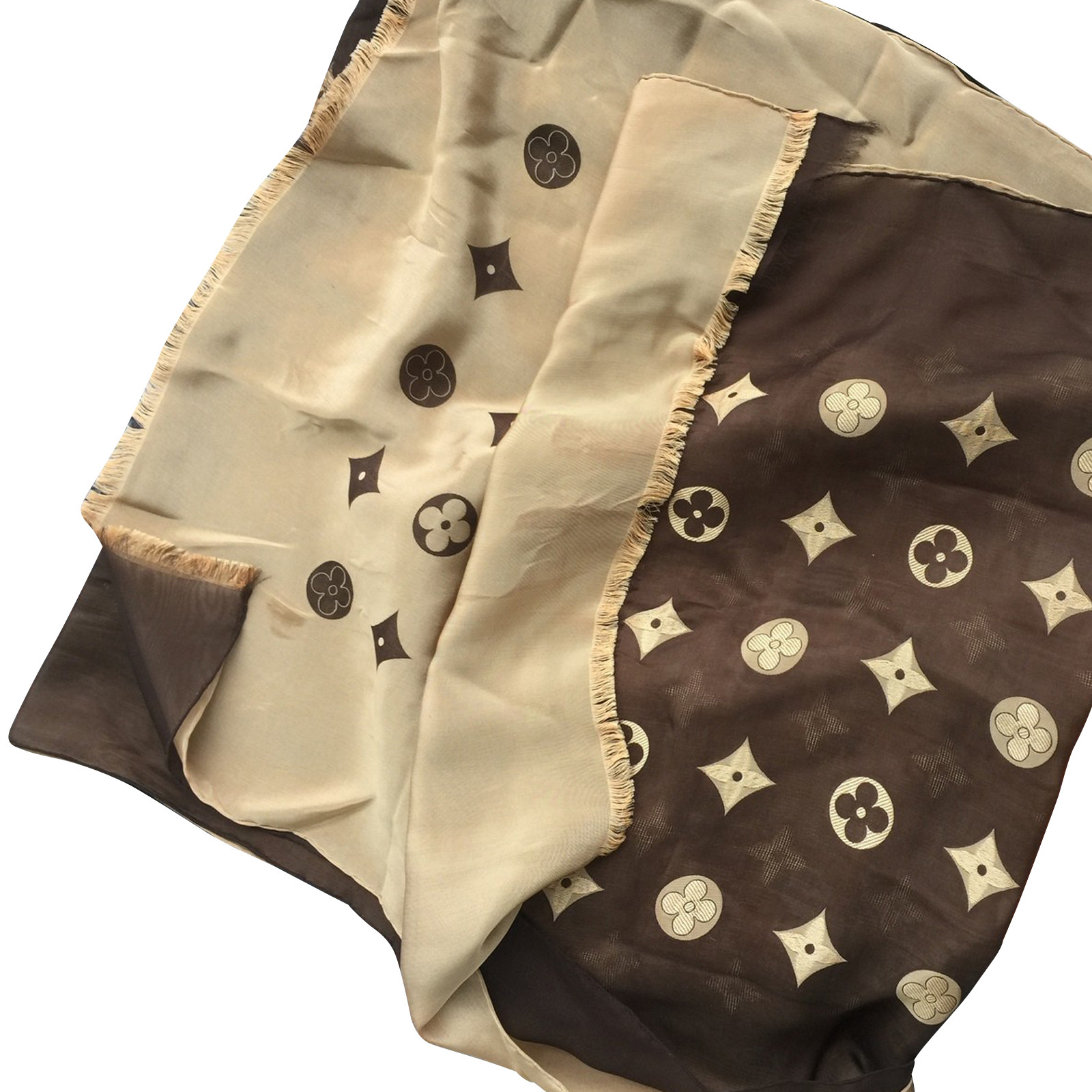 Louis Vuitton Scarf/Shawl Silk in Brown - Second Hand Louis Vuitton Scarf/Shawl  Silk in Brown buy used for 599€ (4264880)