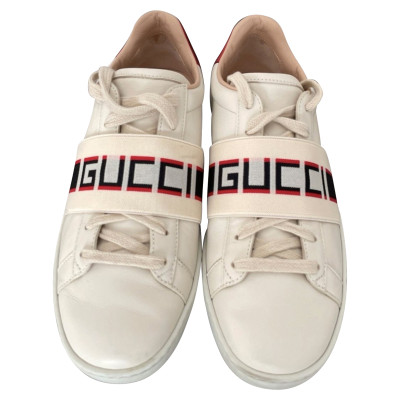 Gucci Sneakers Leer in Crème