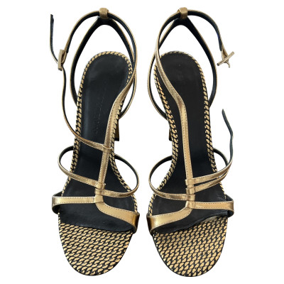 Giorgio Armani Sandals Patent leather in Gold