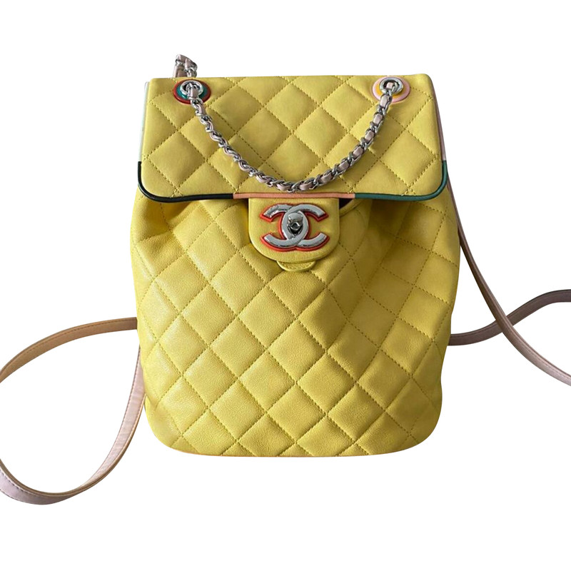 chanel yellow backpack