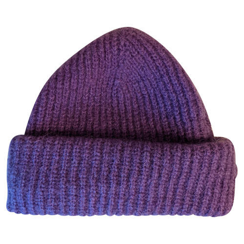 SANDRO Damen Hut/Mütze aus Wolle in Violett | Second Hand