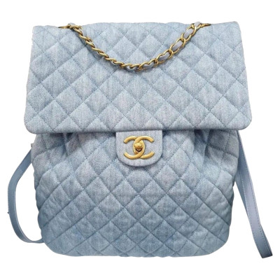Chanel Rucksack aus Baumwolle in Blau