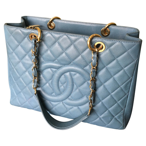CHANEL Women's "Grand Shopping Tote" in Blau | Second Hand