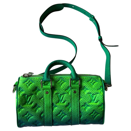 Keepall xs leather bag Louis Vuitton Green in Leather - 20396724