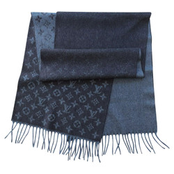 Louis Vuitton Logomania Zwart Zilver wol sjaal wrap gemaakt -  Nederland