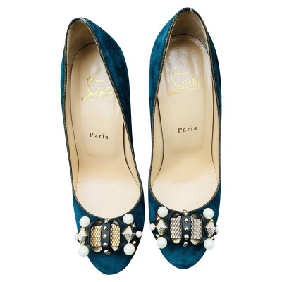 Christian Louboutin Slippers/Ballerinas Suede in Blue
