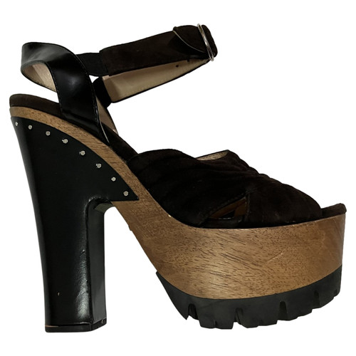PRADA Women's Sandals Suede in Brown Size: EU 36,5
