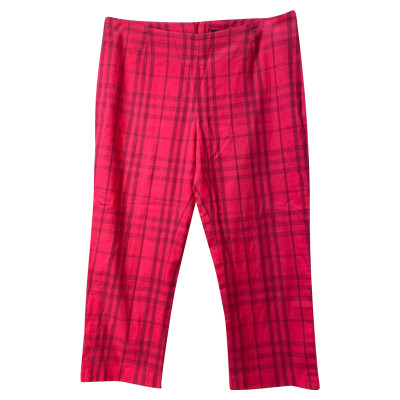 Burberry Paire de Pantalon en Coton en Rouge