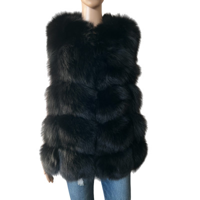 Just Cavalli Vest Fur in Black