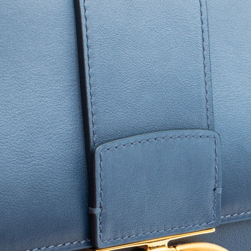 Dior 30 Montaigne Shoulder Bag In Storm Blue Calfskin