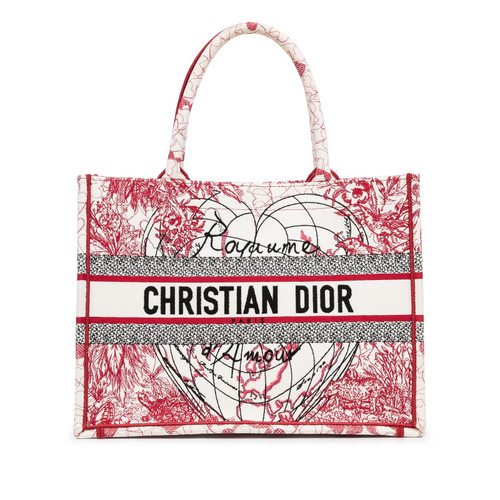 CHRISTIAN DIOR Donna Tote bag in Tela in Rosso