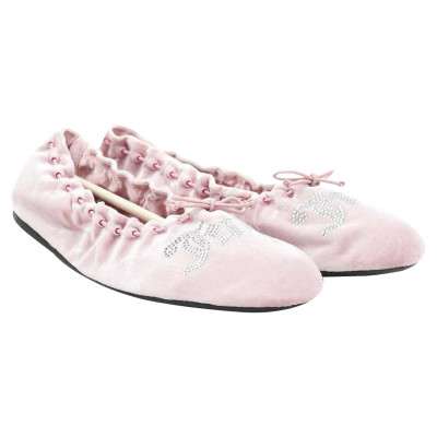 Juicy Couture Slipper/Ballerinas aus Canvas in Rosa / Pink