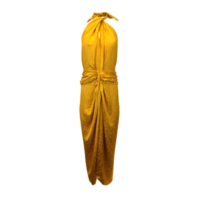 Johanna Ortiz Dress Viscose in Gold