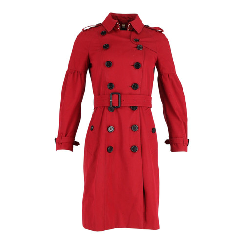 BURBERRY Damen Jacke/Mantel aus Baumwolle in Rot Größe: UK 8