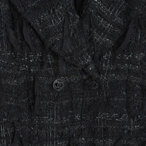 CHANEL Women's Jacket/Coat Silk in Black Size: M