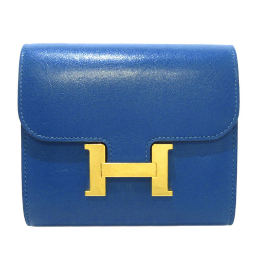 HERMÈS Damen Täschchen/Portemonnaie aus Leder in Blau