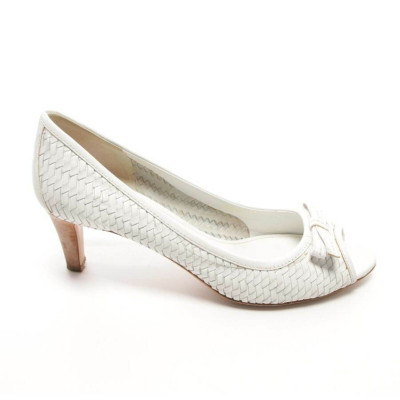 Car Shoe Pumps/Peeptoes Leather in White