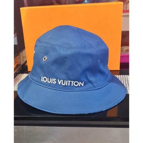 Louis Vuitton Monogram Denim Reversible Bucket Hat M Blue