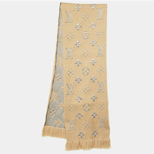 Logomania shine scarf / Louis Vuitton Schal braun/Gold Full set