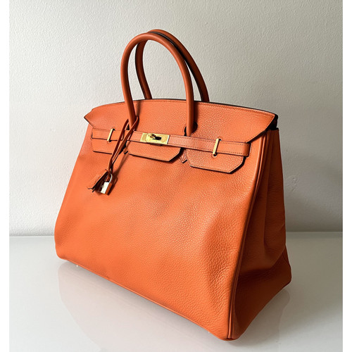 HERMÈS Women's Birkin Bag 40 Leather in Orange