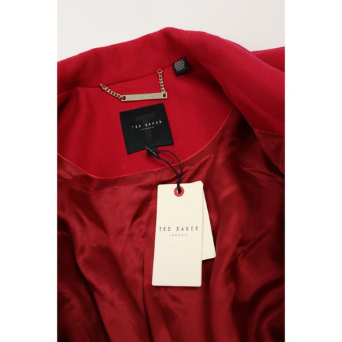 TED BAKER Damen Jacke/Mantel aus Wolle in Rot Größe: DE 34