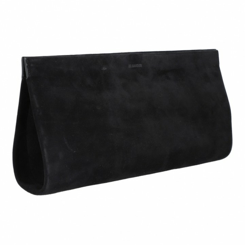 Large black suede deals clutch bag