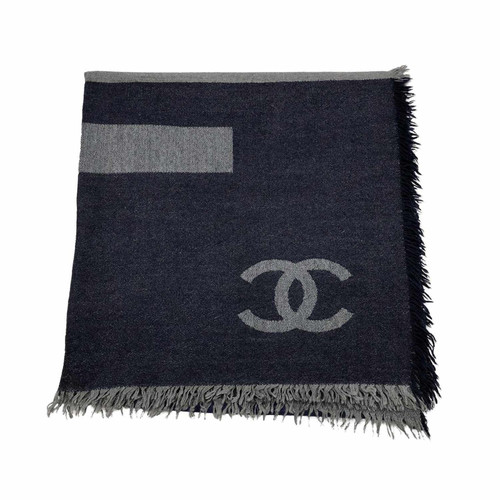 CHANEL Damen Schal/Tuch aus Wolle in Grau