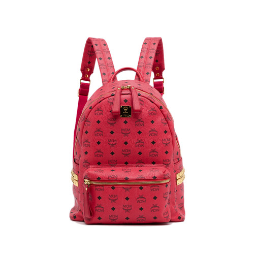 MCM Dames Stark Side Studs Backpack Canvas in Rood