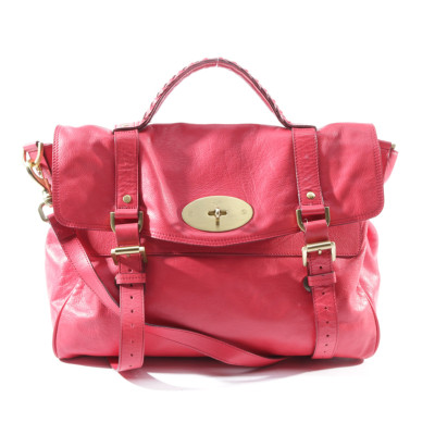Mulberry Handbag Leather in Red