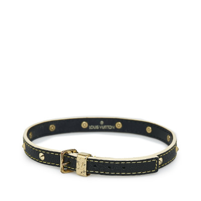 Louis Vuitton Armreif/Armband aus Leder in Schwarz