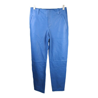Alberta Ferretti Trousers Leather in Blue