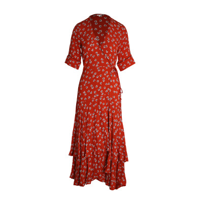 Ganni Kleid aus Viskose in Rot