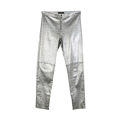 Isabel Marant Trousers Leather in Silvery