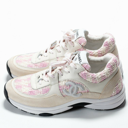 CHANEL Damen Sneakers aus Wildleder in Rosa / Pink