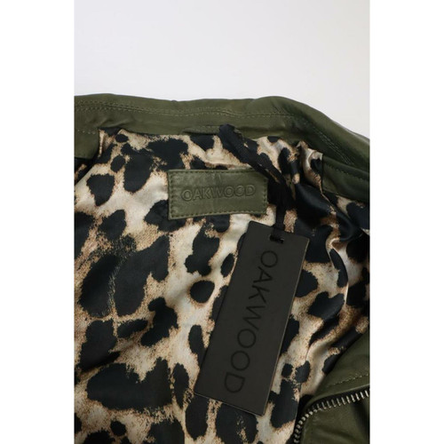 OAKWOOD Damen Jacke/Mantel aus Leder in Grün Größe: DE 36