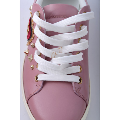 DOLCE & GABBANA Damen Sneakers aus Leder in Rosa / Pink