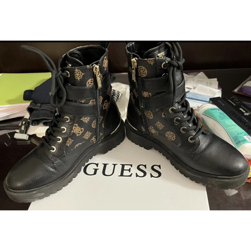 GUESS Women's Boots Leather in Black Size: EU 36