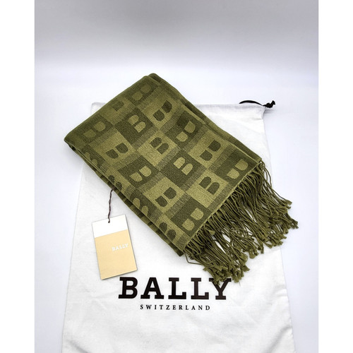 BALLY Damen Schal/Tuch aus Baumwolle in Grün | Second Hand