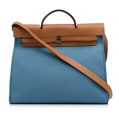 Hermès Shoulder bag Canvas in Blue