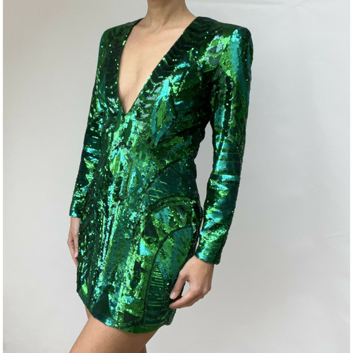 BALMAIN X H&M Femme Robe en Vert en Taille: US 8