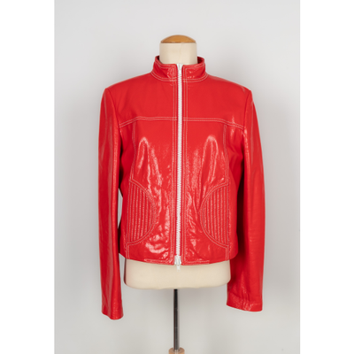 Céline Jacket/Coat Leather in Red