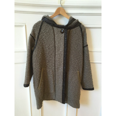 Isabel Marant Jacke/Mantel aus Wolle in Taupe