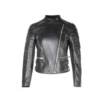 Céline Jacket/Coat Leather in Black