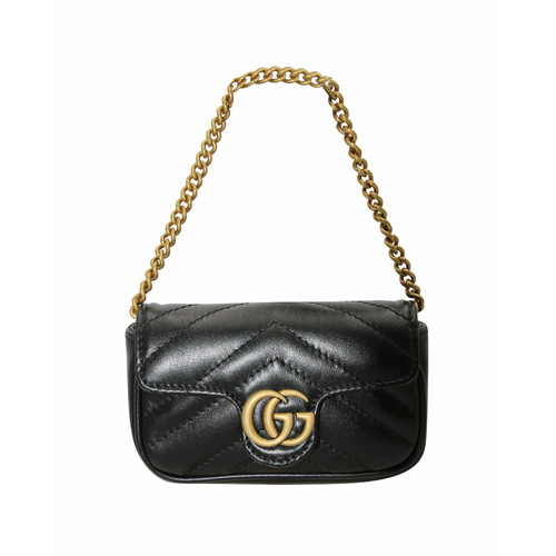 GUCCI Dames Handtas Leer in Zwart Tweedehands