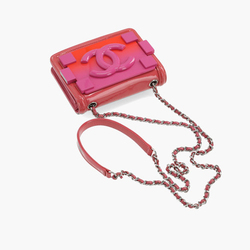 CHANEL Women's Lego Clutch Bag Leather in Pink