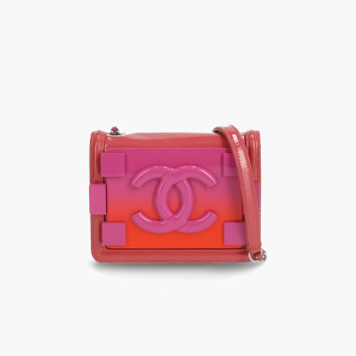 Chanel Lego Clutch Bag Leather in Pink