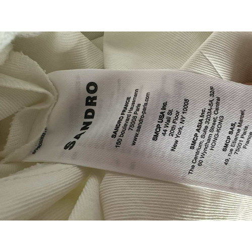 SANDRO Femme Robe en Blanc en Taille: S | Seconde Main